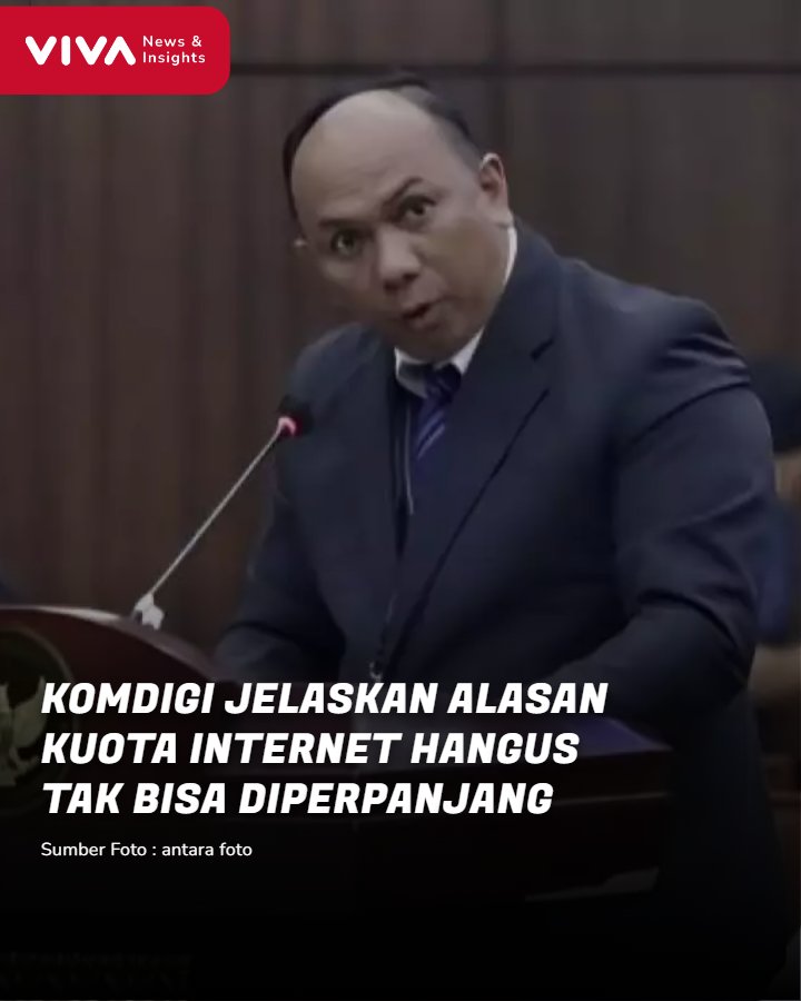 VIVAcoid's tweet image. Kementerian Komunikasi dan Digital (Komdigi) menjelaskan alasan mengapa kuota internet hangus atau tak terpakai tidak bisa diperpanjang untuk masa aktif berikutnya atau rollover.

Direktur Jenderal Infrastruktur Digital Komdigi Wayan Toni Supriyanto dalam sidang lanjutan uji