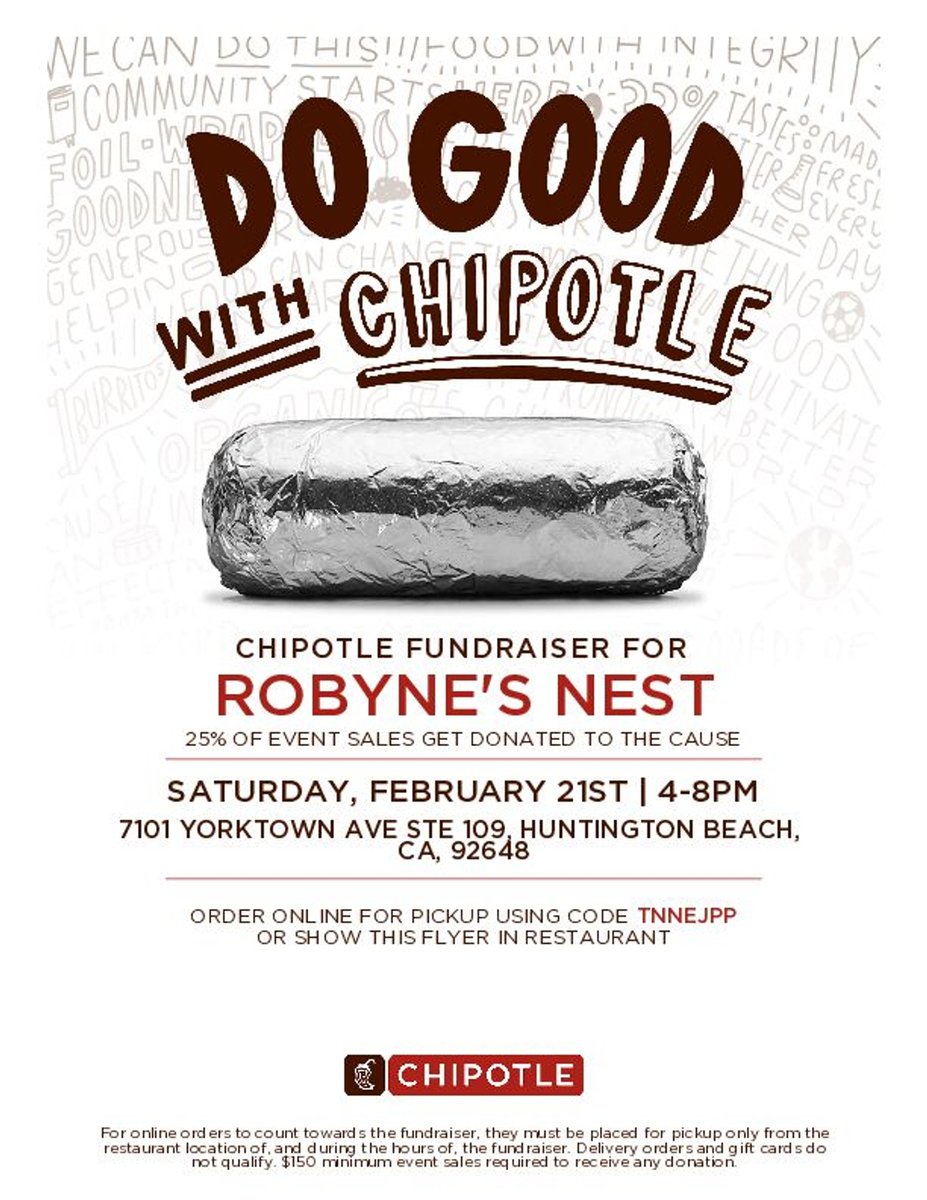 Looking for an easy (and delicious) way to support at-risk and homeless youth in our community? Skip the cooking on Saturday, February 21st and join us for a fundraiser at Chipotle!