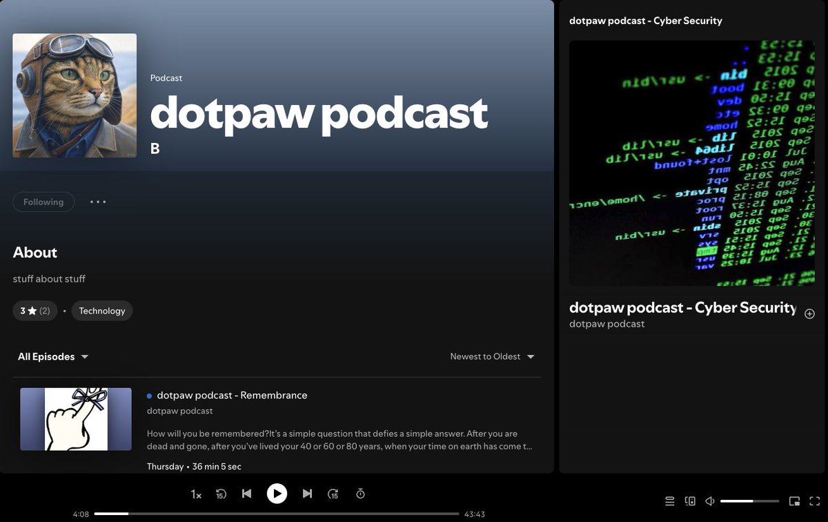 dotpaw podcast on Spotify 😺