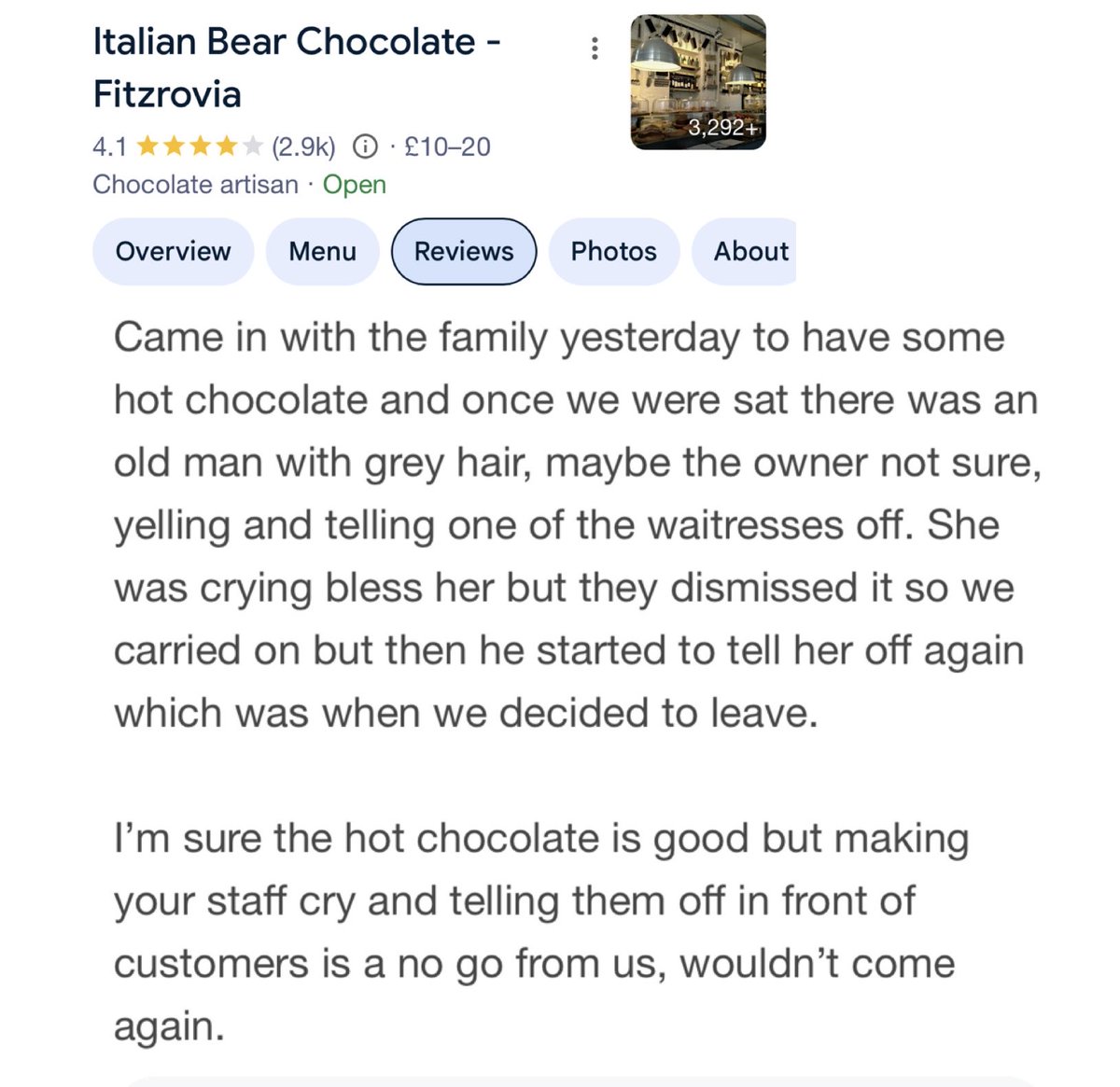 silvanarola's tweet photo. The owner should know better than to speak to staff like that in front of customers. I understand running a business can be stressful,  but no employee should have to experience that. https://t.co/krwz0xLFSy