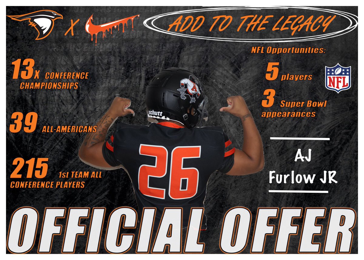 jrfurlow88's tweet photo. Blessed and thankful to have received an 🅾️fficial 🅾️ffer from @AUFootball__ ! Thank you @coachmonty11 for the phone call and opportunity! #AGTG https://t.co/kJ1Opho9WB