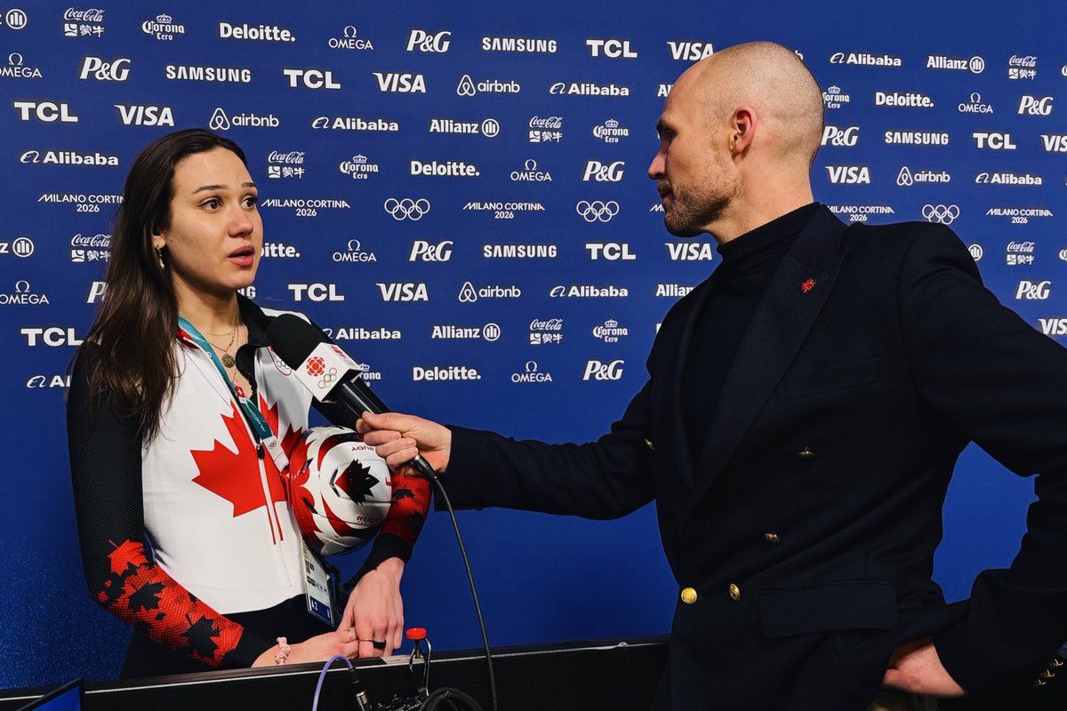 Devin_Heroux's tweet photo. The emotion of these Olympics hitting Courtney Sarault as we talked after her race. 

She’s gutted she didn’t get the chance to win a fifth medal. And unbelievably proud about winning four.

But she wanted more. And told me she’ll be back to win the 1500m. https://t.co/Wexx27Naim
