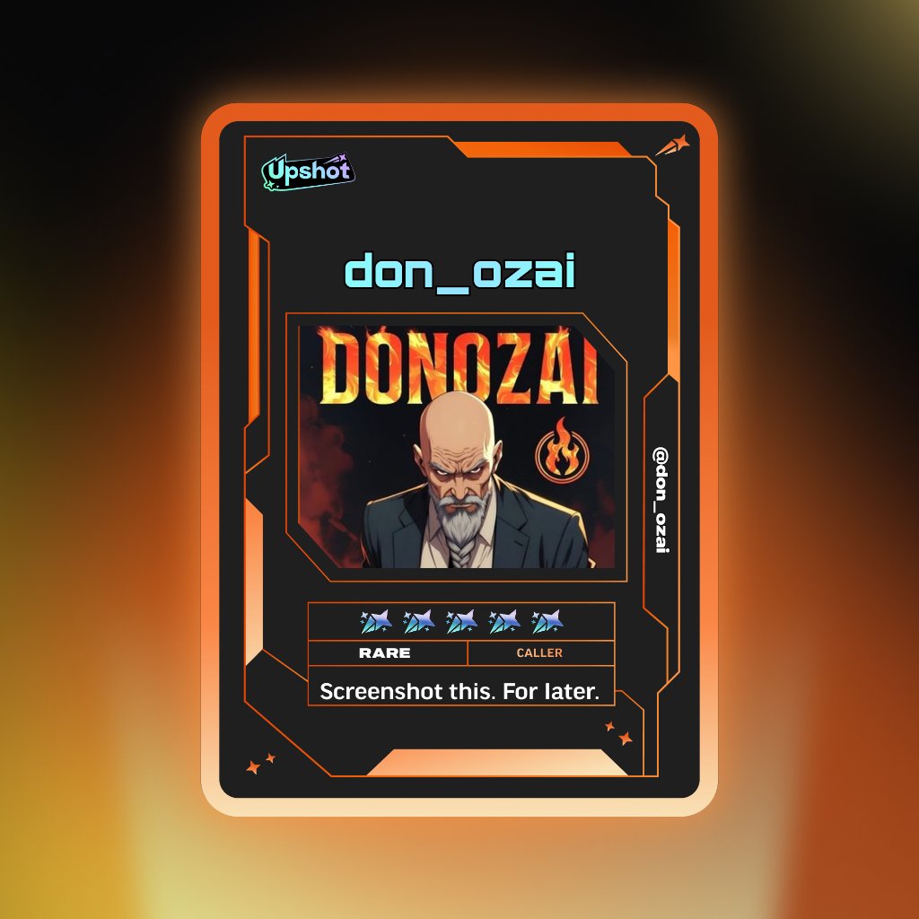 don_ozai's tweet photo. @_HeyZing @upshot_cards Just ripped my Predictor Card!

Ready to claim instant cash prizes, free packs and more.

Welcome to Prediction Play on @upshot_cards

Your turn
https://t.co/UeVRK7DjUO https://t.co/vlOYuj9Dec