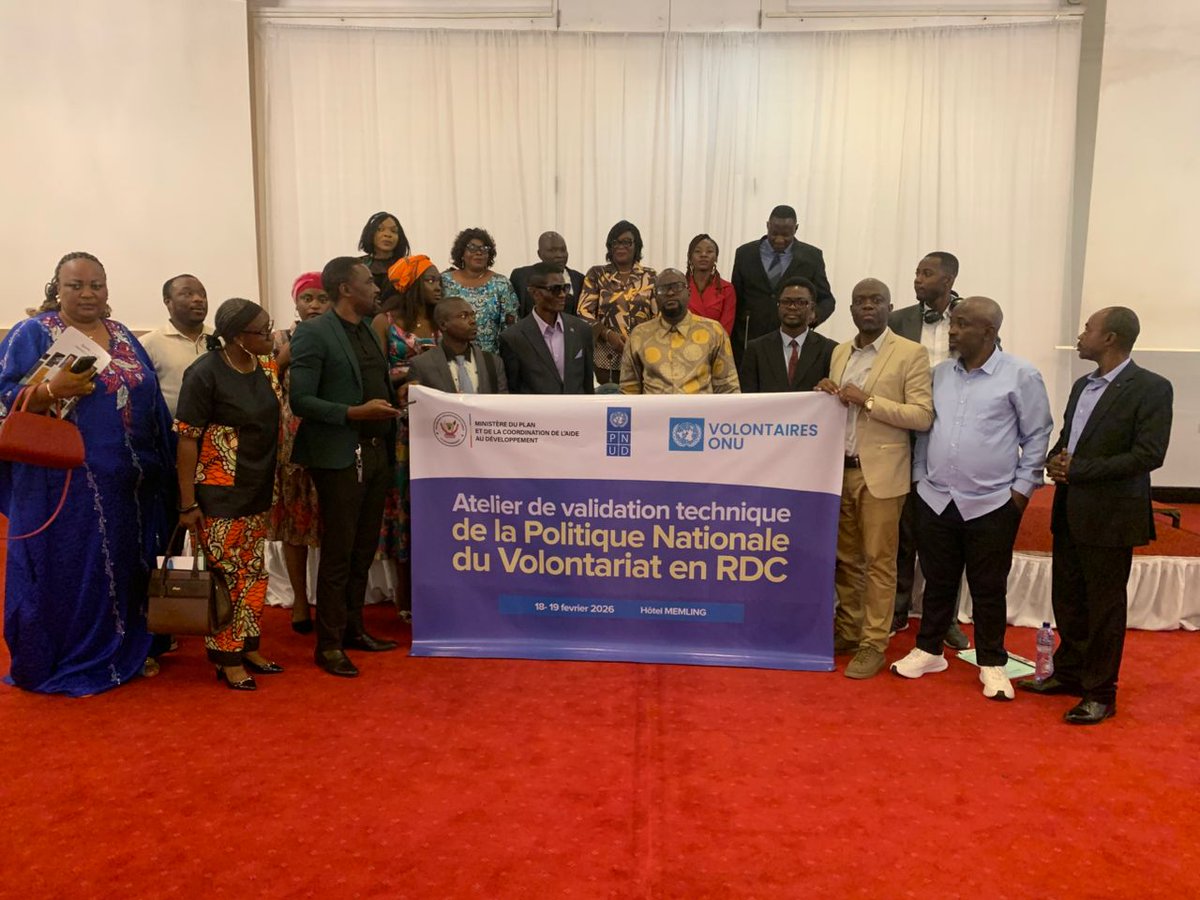 chrisakili's tweet photo. Honoré d’avoir clôturé, au nom de SE MINETAT Plan&amp;CAD, l’atelier de validation techn. de la Pol. nat.du volontariat (18-19 février 2026).
Des échanges constructifs pour renforcer le volontariat comme moteur d’engagement citoyen et de développement en RDC. 🇨🇩
#Volontariat #RDC https://t.co/QdWwIGiLBI