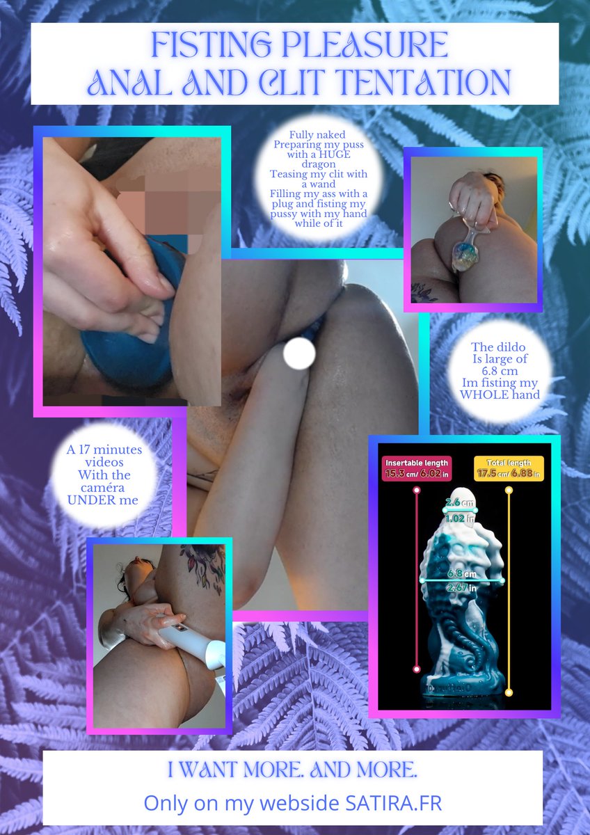 Satira_FxB's tweet photo. https://t.co/2WLUmmXZ6x
C'EST DISPO !!!
Un dildo de 6.8 de large, un fist vaginal, de la wand sur le clitoris et un plug dans le cul 😶‍🌫️
Tout ça réunit dans une vidéo de 17 minutes 🙃
Je te montre ce que je peux faire☺️
#fisting #plug #hugesize https://t.co/rzIvHg967z