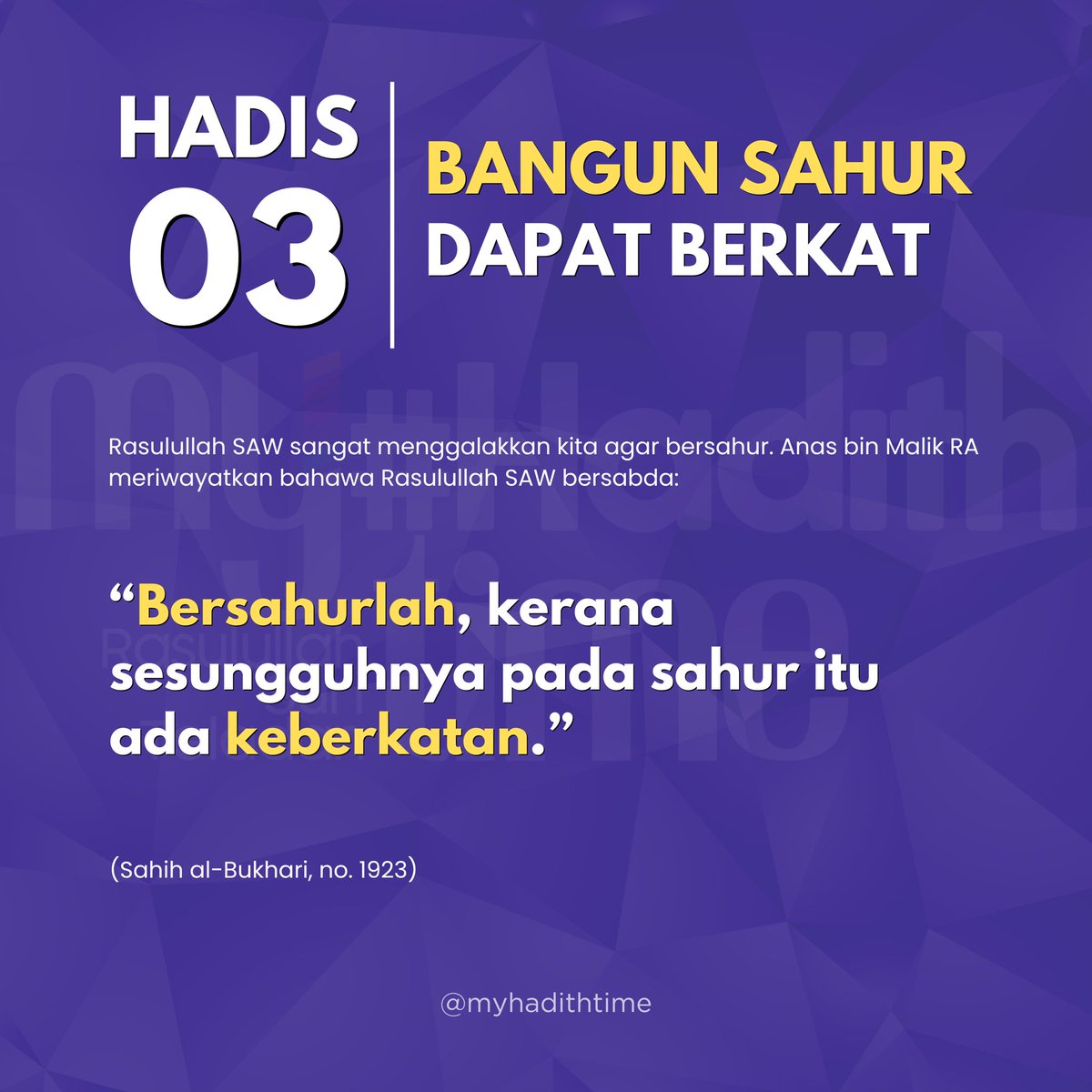 myhadithtime's tweet photo. Sahur bukan sekadar makan.

Ia:
– Kekuatan untuk berpuasa
– Identiti akidah umat Islam
– Doa para malaikat
– Latihan bangun Subuh berjemaah

Puasa bermula dengan persediaan.

Semoga Allah mudahkan kita bangun sahur

https://t.co/qRY1NuAAok https://t.co/EHTFkSwqLs