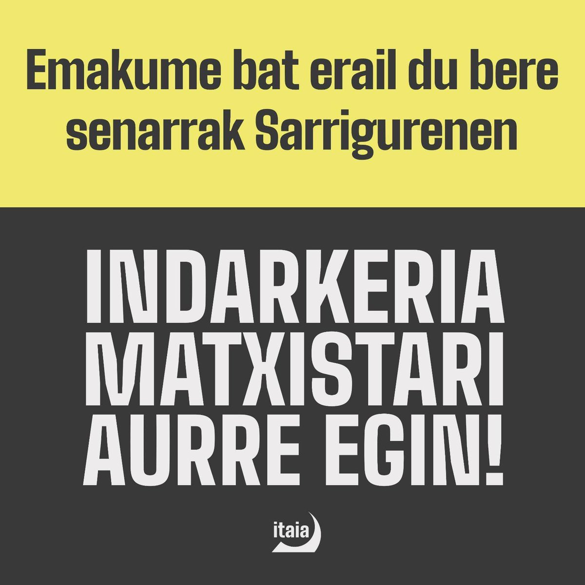 🔴 Beste erailketa matxista bat Euskal Herrian! 

Emakume bat erail du bere senarrak Sarrigurenen. 
Gure babesa eta elkartasuna ingurukoei. 

ASKI DA! Indarkeria matxistarekin amaitzeko erantzun kolektiboa antolatu behar dugu! 

INDARKERIA MATXISTAREN AURKA BORROKATU!