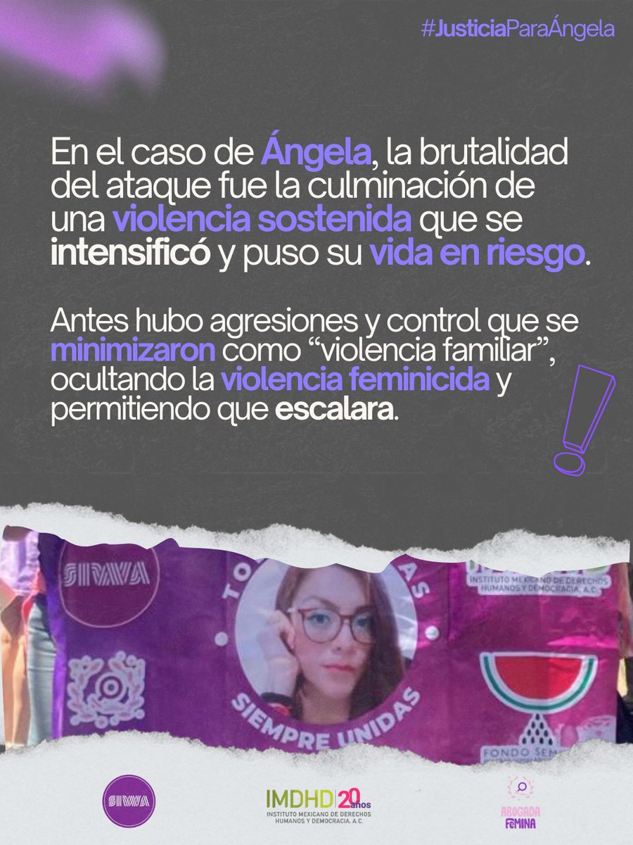 Esto se llama tentativa de feminicidio.
Nombrarlo no es exagerar, es una obligación. 🛑

El caso de Ángela muestra que la brutalidad del ataque no fue un hecho aislado, sino la culminación de una violencia sostenida que se intensificó hasta poner su vida en riesgo. Antes hubo
