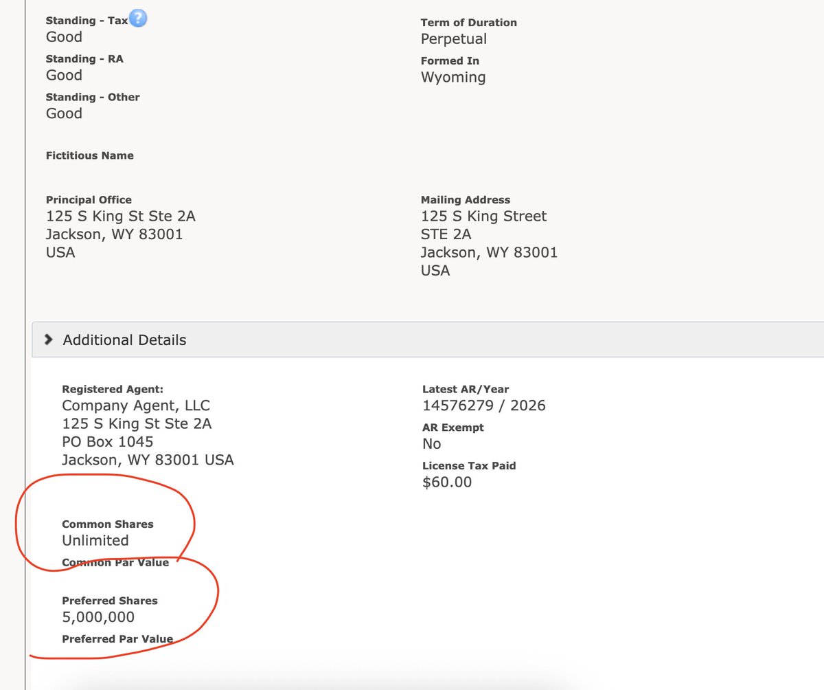 PennyOrca's tweet image. $LTNC - WY SOS updated.