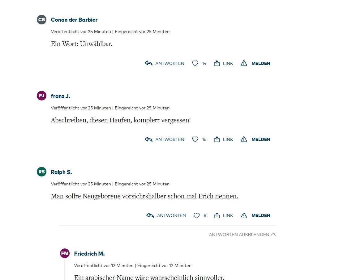 ... <a href="/ulfposh/">Ulf Poschardt</a>  schreibt einen Kommentar zur CDU Stuttgart, über 2K  Kommentare darauf auf <a href="/welt/">WELT</a> ... hier ein kurzer "Schnipsel" - alles Wahnsinn...