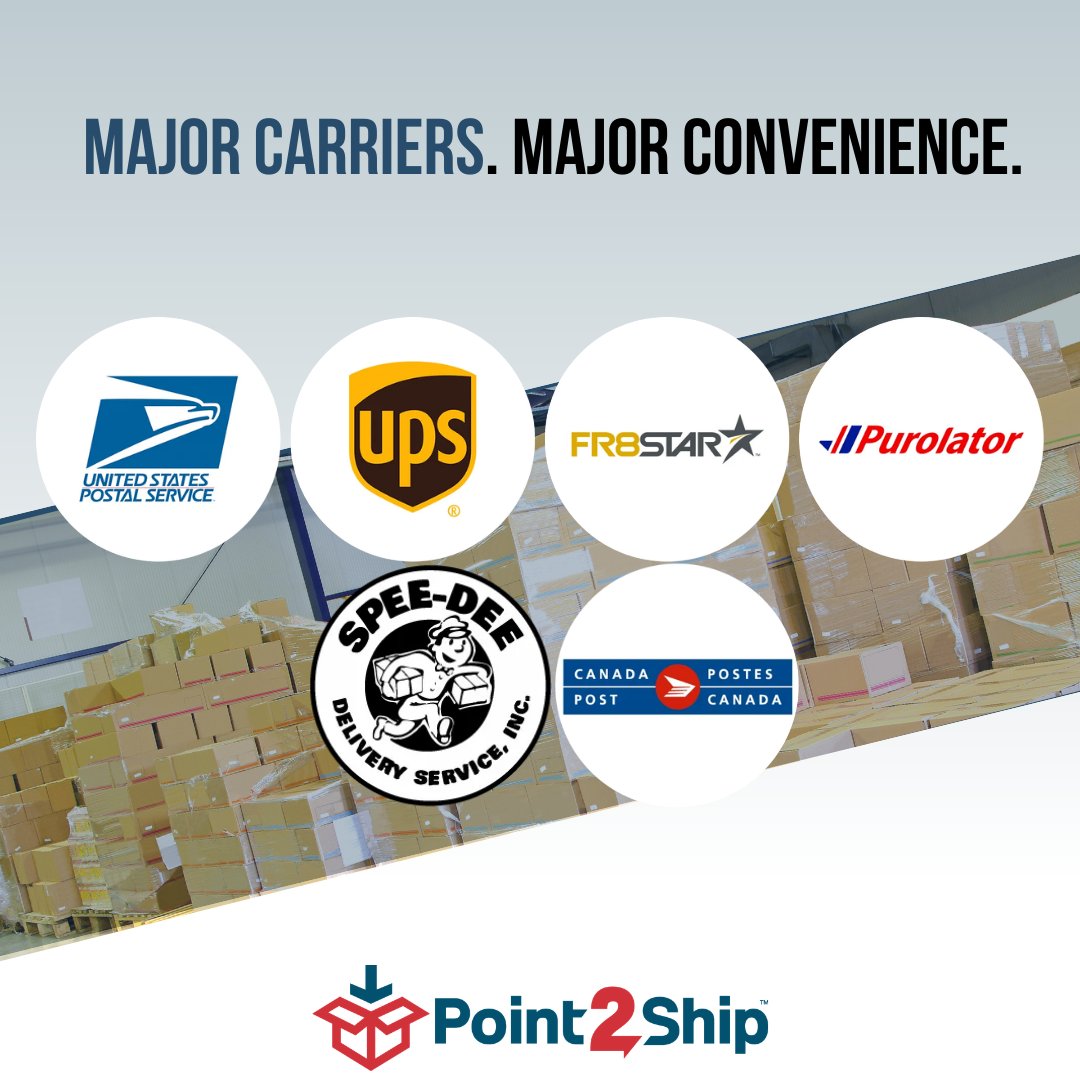 Point2Ship's tweet photo. Major Carriers. Major Convenience.
You can ship your packages with any of your favorite carriers at an affordable price with #Point2Ship
Get started today at https://t.co/KdWYP1AU2X
#ShippingRates #MajorCarriers #Convenient https://t.co/AjE9yjgkhc