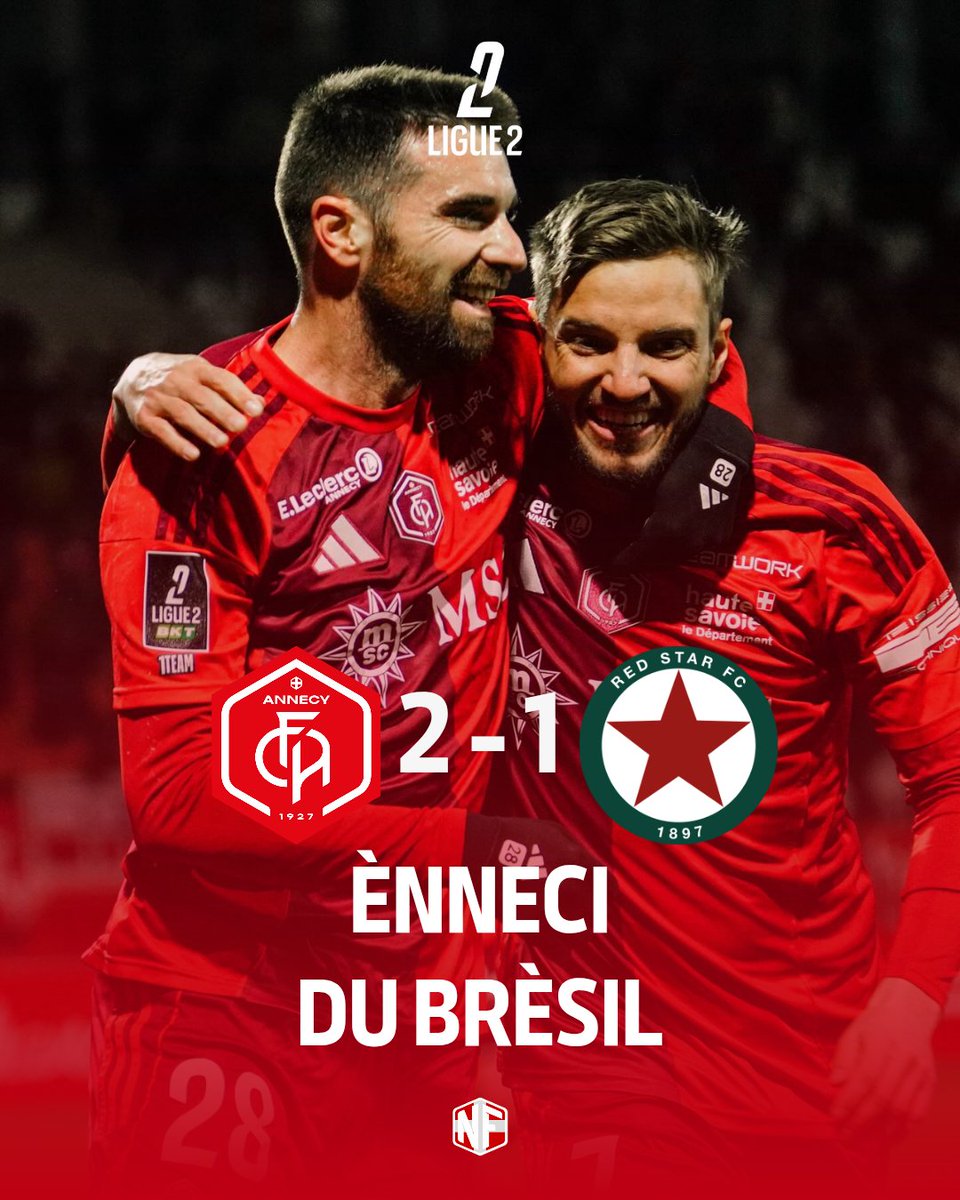 MAIS QUEL PIED 😍😍😍 LES BRÉSILIENS DU FC ANNECY FONT UNE SECONDE PÉRIODE MAGISTRALE CONTRE LE RED STAR LEUR PERMETTANT DE BATTRE LE RED STAR 2-1 !!! ❤️🤍

6 MATCHS DE SUITE SANS PERDRE 🥵🥵🥵

MODÂD ÈNNECI ❤️🤍