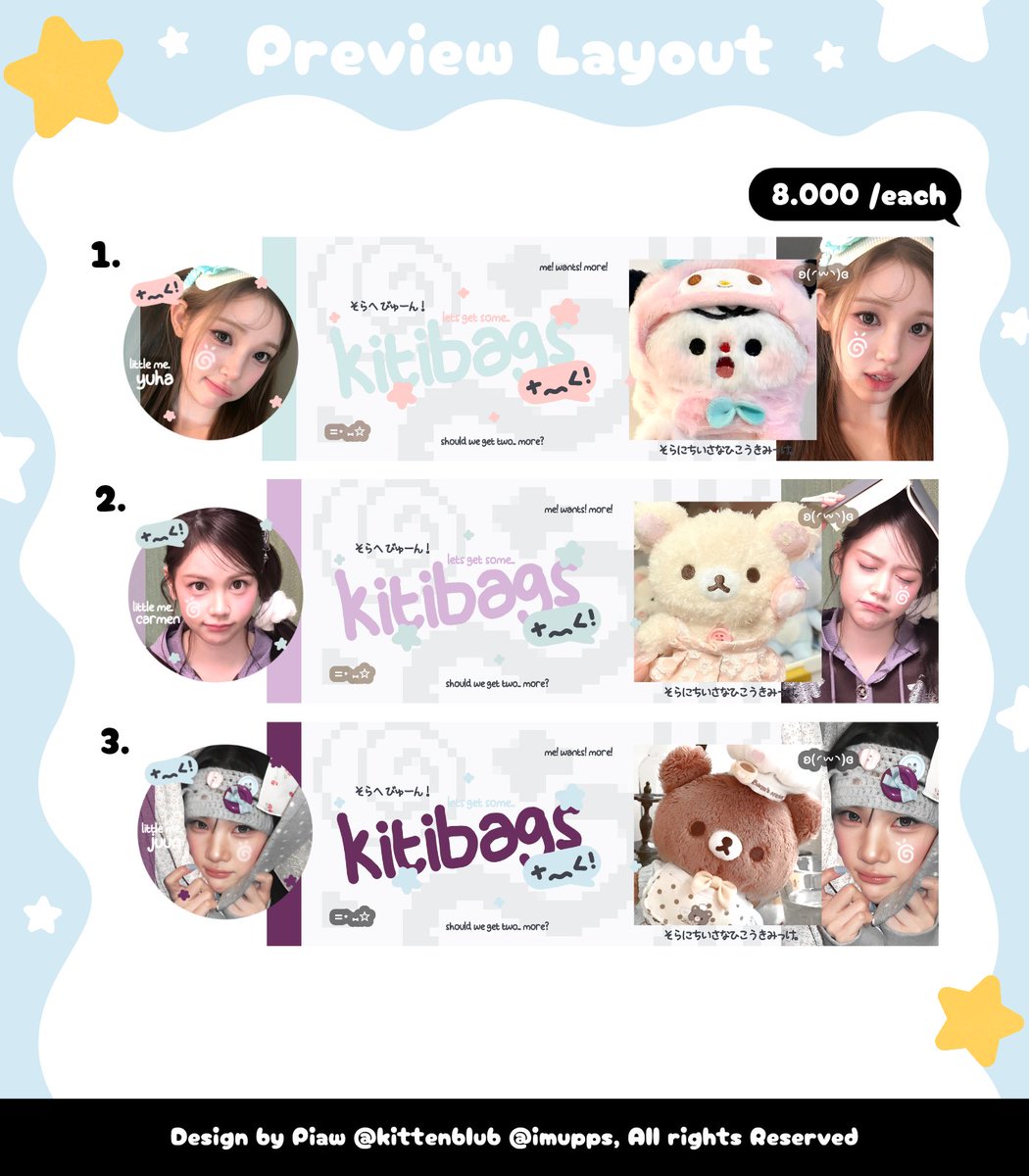 🍮💬 Help RT { Any interaction are appreciated! ✨️}

Layout ready stock Yuha Carmen Juun H2H bisa ditake skrng melalui dm / tele yaa >3<! 🎀🍼🐈  #zonauang