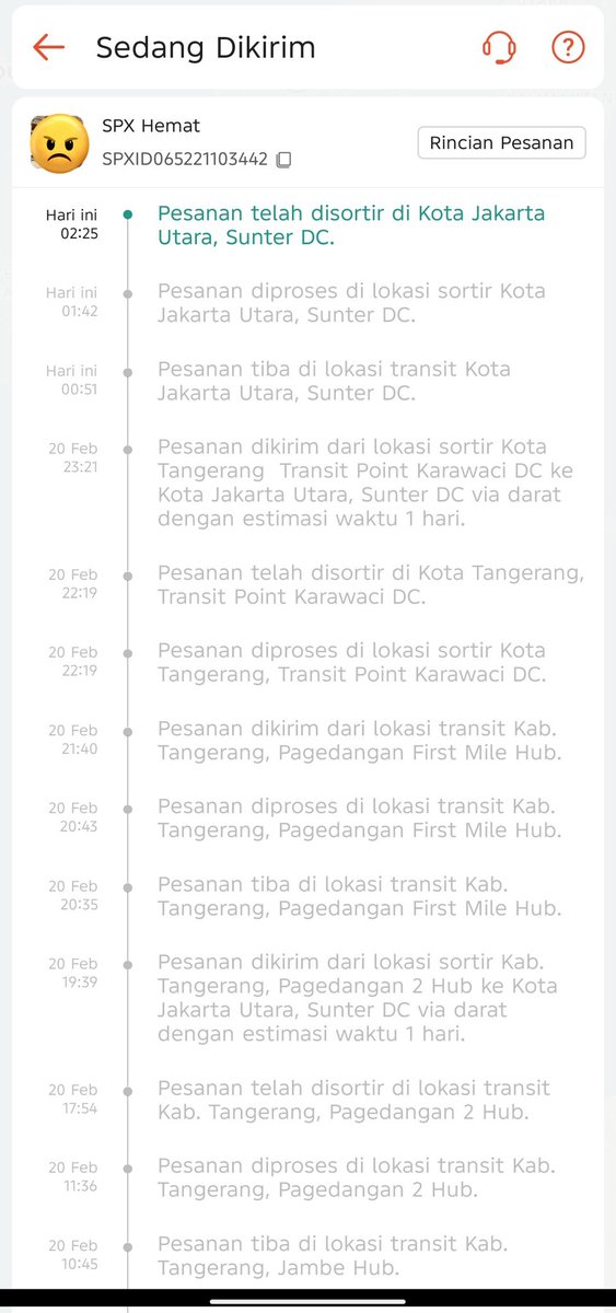 lautmuram's tweet photo. Tolong dong @ShopeeID layanan ekpedisinya yang bener aja masa ini bolak balik ke jakarta utara hampir 5x bahkan tadinya udh hampir sortir terdekat kenapa malah balik lagi ke jauh teruss? Yang nginput datanya orang baru apa gimana sih ini? https://t.co/XunZ7kGjyX