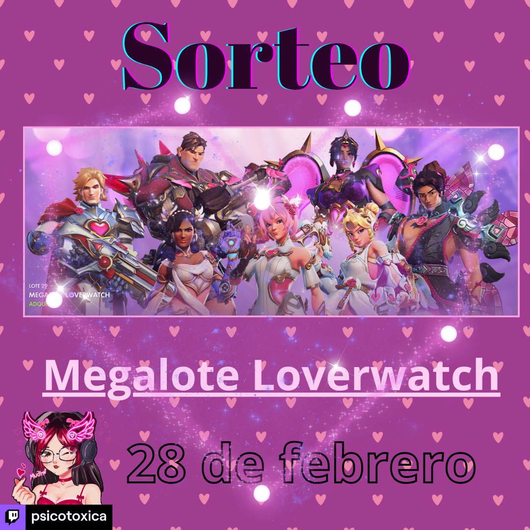 Psicotoxicaa's tweet photo. ✨️SORTEOS ACTIVOS 🗣
Más información en mi instagram:
https://t.co/vghxiwyBV5
Gracias @OverwatchLATAM por los códigos para mi comunidad 
#OWLATAMloverwatch https://t.co/Y4iHnmvm4P