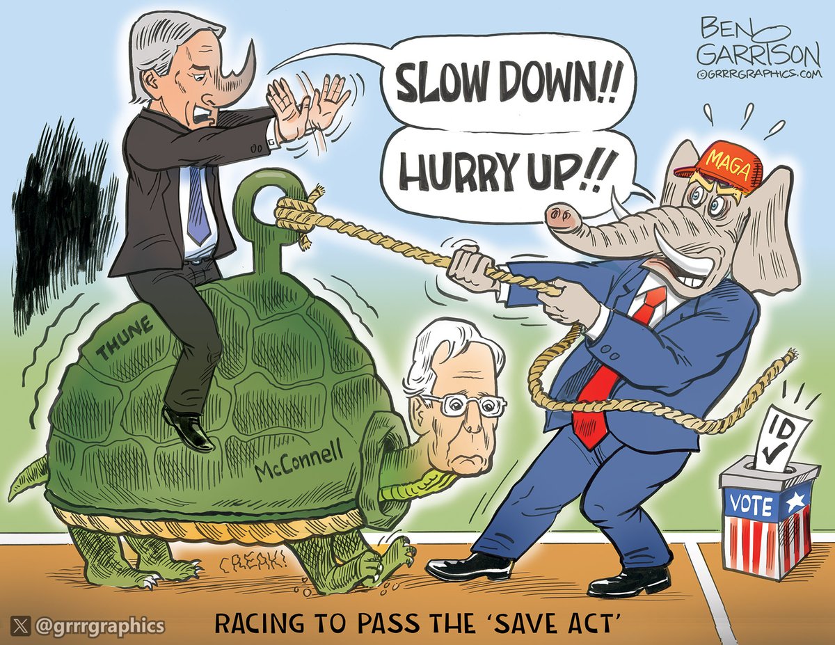 GrrrGraphics's tweet image. Who's holding up the SAVE America Act?
Sen. Mitch McConnell! He isn't even aware of what is going on, his handlers are pulling the strings!
Are you fed up with McConnell?
RT for YES!
Bookmark for Pass the SAVE ACT
#PassTheSAVEAmericaActNOW 
Flashback Friday Ben Garrison cartoon!