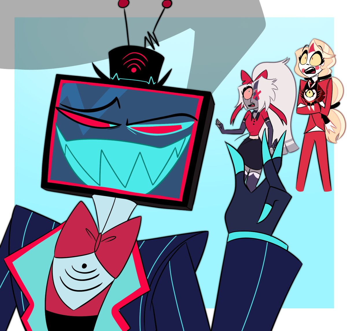 kiwipoplin's tweet image. Pets (except Vox turned it into a competition)

#hazbinhotel #hazbinhotelcharlie #hazbinhotelvaggi #hazbinhotelvox