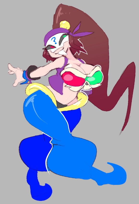 NEW SHANTAE PLAYTHROUGH MEANS NEW TWINN AVATAR!!! 

The Incredible <a href="/WriizyTheEvil/">Wriz</a> helped me with creating the perfect Fusion of Shantae and Risky Outfits for Twinn! (I wonder if we have more Avatars coming soon? 👀)

You know that the Skull Top had to Match her Mask! 🔴💀🟢