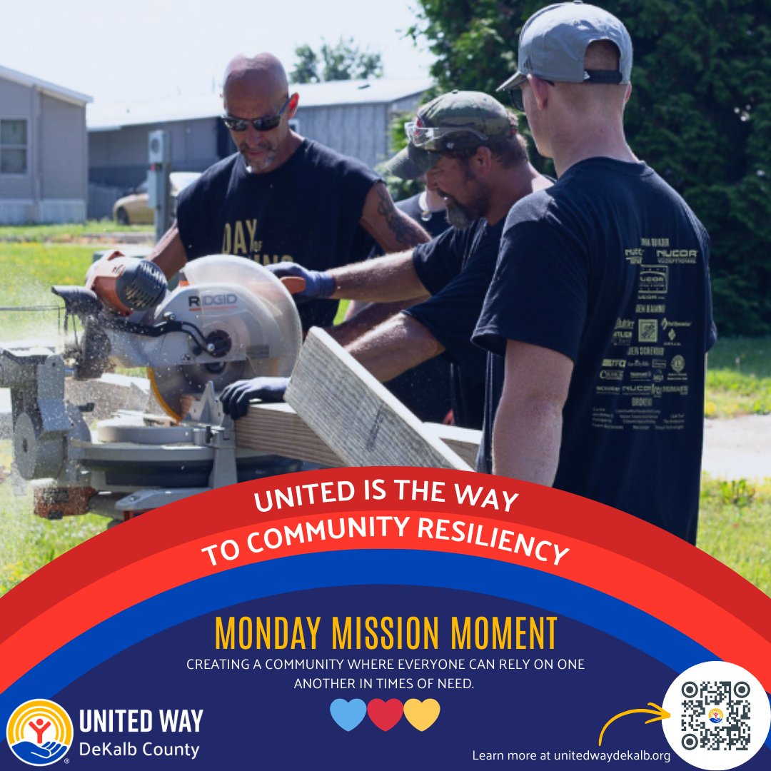 UWDeKalbIN's tweet image. 💙 Monday Mission Moment | Community Resiliency

We bring partners together so DeKalb County can respond, recover, and grow stronger in times of need.

Because connected communities are resilient communities.

United Is The Way. ❤️💛💙
#CommunityResiliency #UnitedIsTheWay #UWDC65