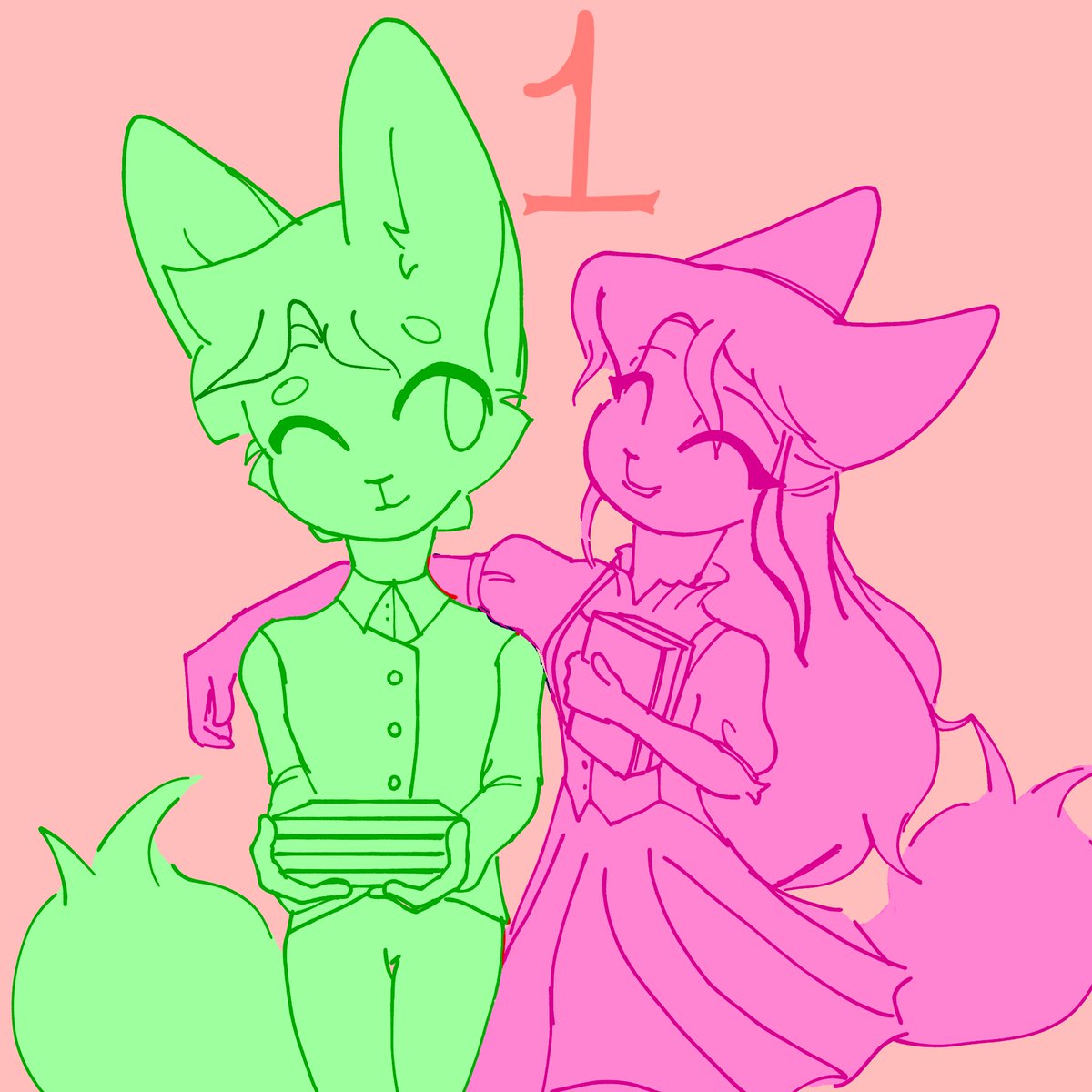 Fadondraw's tweet photo. 🩷💚 https://t.co/JyTnRk540W