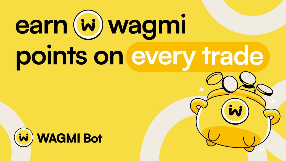 wagmitradebot's tweet photo. early birds are already earning WAGMI points on every trade!

collect points for future rewards

and daily "WAGMI POT":
every point earned today gets a share of 5% of today’s Wagmi revenue

public beta is open, who wants some starter funds? https://t.co/kw0FRJ7y5a