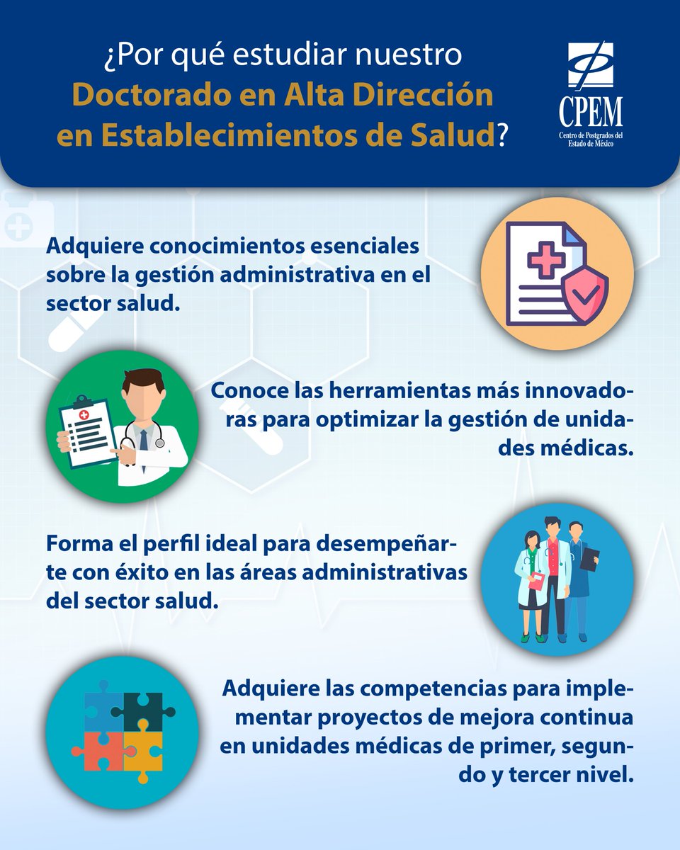 Da el siguiente paso en tu carrera y transforma el sector salud!

📞 Solicita informes: 56 1067 2300
📧 alejandrorico.cpem@gmail.com
🌐 cpem.edu.mx

#DoctoradoCPEM #AltaDirección #GestiónEnSalud #PosgradosMéxico #EducaciónSEP #LiderazgoEnSalud #CPEM