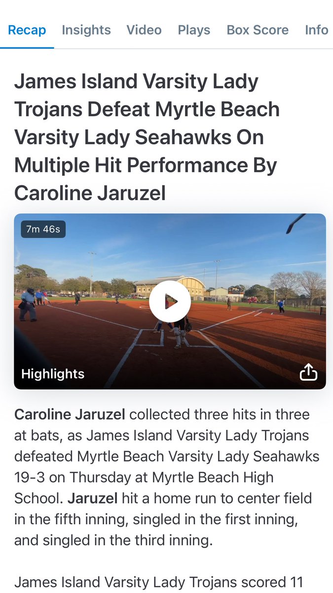 CAROLINE JARUZEL | 2027 RHP/1st tweet media