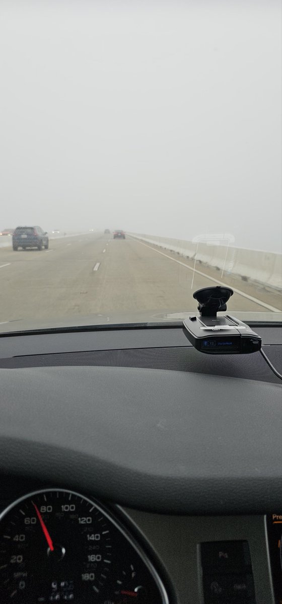 vinman205's tweet photo. A slow ride this afternoon north on 95. Fog is especially heavy, high above the Chesapeake on Tydings Memorial Bridge. Port Deposit, MD  #noblinking. https://t.co/KrnR3ENlgX