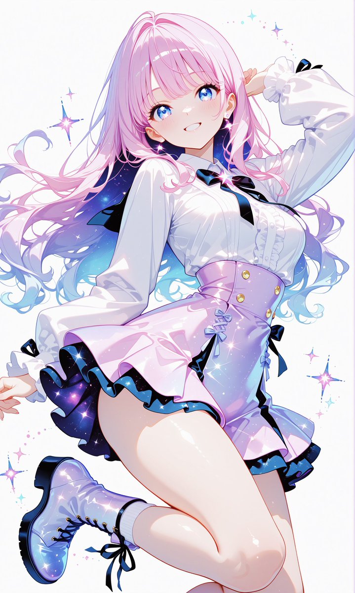 朝からオシャレしてみてよ〜🩵 #おはようイラスト #AIアート