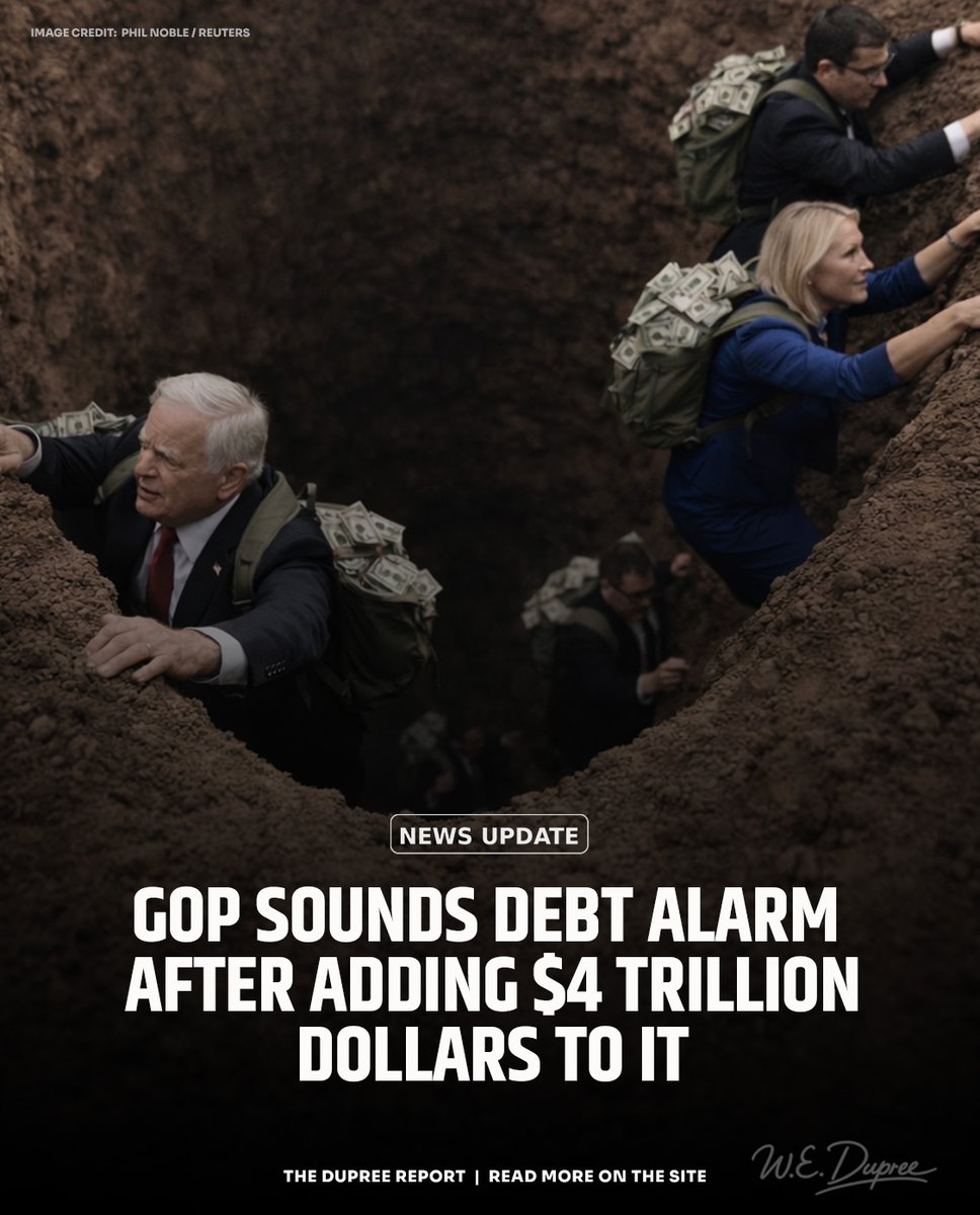 UnfilterdView's tweet image. 🏛️ Republicans warn of debt catastrophe — weeks after CBO confirms their own bill added $4.7 trillion to it. Who's really fiscal? #NationalDebt #GOP #Budget

Details: thedupreereport.com/2026/02/gop-na…