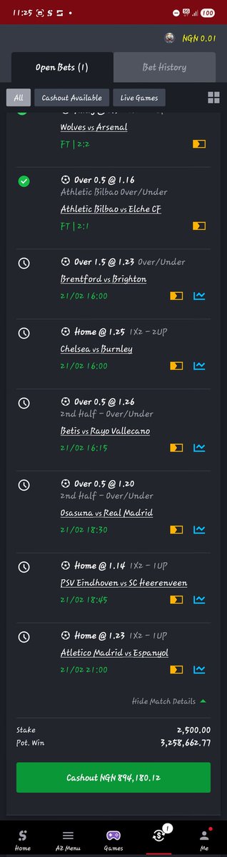 1100 odds  ♻️♻️✅️✅️✅️

6 games left to boom ✅️✅️🔥🔥🔥🙏🙏♻️♻️♻️

posted days ago [telegram]

800k huge cashout already
