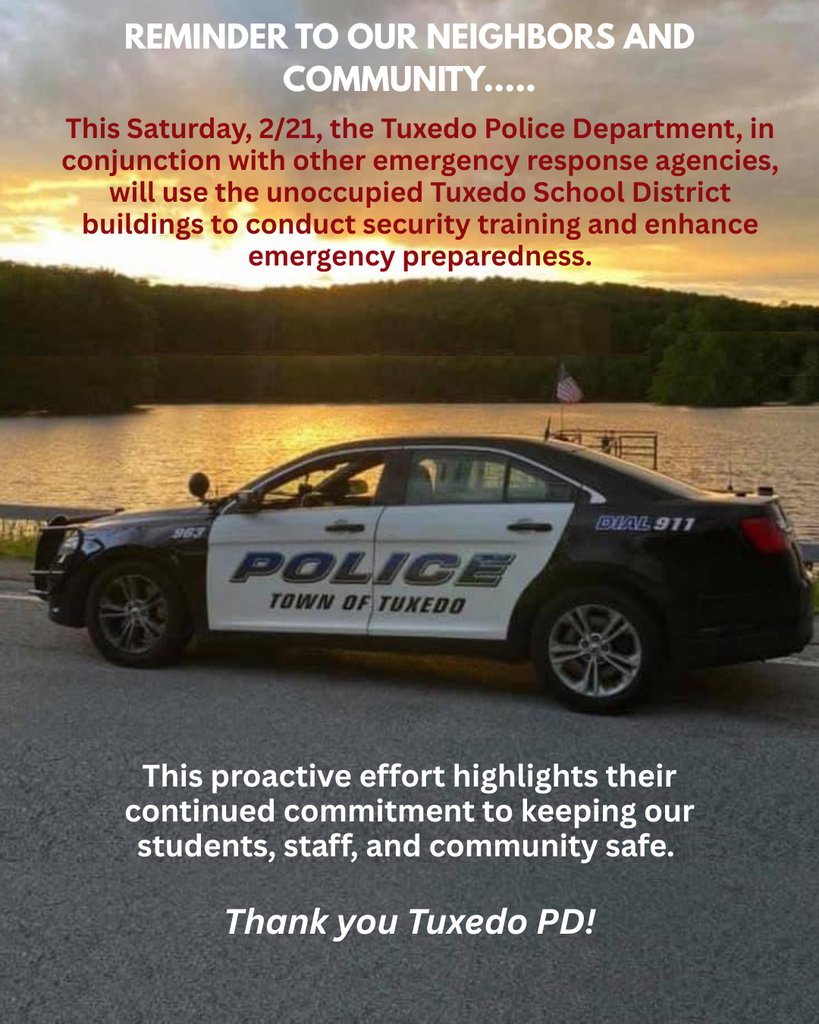 Tuxedo PD training this Saturday, 2/21/26