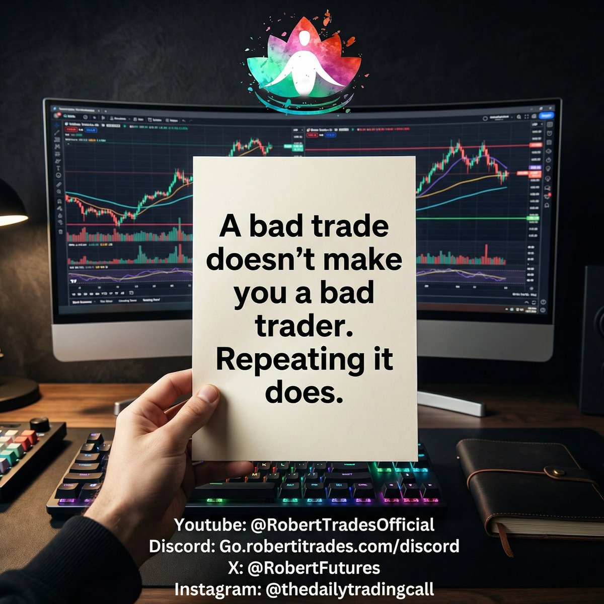 A bad trade doesn’t make you a bad trader. Repeating it does

#TraderLifestyle #TradingJournal #ContinuousImprovement #SelfDiscipline #GrowthMindset #TradingEducation #MarketAnalysis #Consistency #PropTrading #FuturesTrading 

$ES $NQ $GC $CL