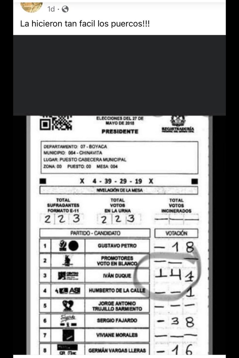 juandavidsurf's tweet photo. @Criticolombia2 Malparidos y así no fue q nos metieron a duque ??? https://t.co/qGytSif0Du