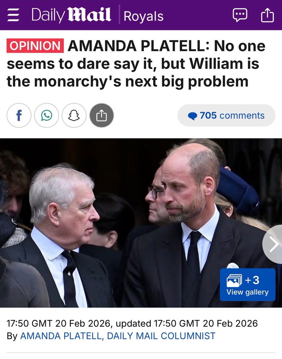 Canellelabelle's tweet photo. Amanda platell has not written ONE article on her friend Fergie, supporting Epstein, begging this pedophile to become her husband, have a baby with her and being rejected after asking multiple times🤡
    Amanda Platell did not comment on Andrew’s numerous disgusting emails and behavior “being the problem” on the contrary, she made him sound like the victim🤡
   Amanda Platell did not comment on Beatrice and Eugenie BOTH meeting Epstein, accepting presents from him and even inviting him to their father’s 50th birthday party. 
   Amanda Platell did not comment on King Charles and Queen Camilla being the ones who invited The Yorks back into the Royal family spotlight, to be photographed along the wales and never with them; 
KC and QC who invited this couple at Balmoral, at Easter, in the Wimbledon box, despite BP now claiming Andrew is  all the late Queen’s fault and Charles was “reluctant”😵‍💫
   But Amanda Platell woke up today after weeks of being “asleep” to write an article calling Prince William, the problem in the monarchy because…why is he not making “ a public statement on Andrew”🤡
     The bitterness in that woman is reaching derangement . No one demanded answers from Beatrice and Eugenie who are the daughters of Andrew and KNEW Epstein as well as their parents relationship to him.
   No one has asked questions to Fergie, Andrew’s wife who is also deeply involved in the Epstein scandal.
    But William for some reason, needs to answer questions about Andrew’s life and make statements about him and inform the public of his thoughts on him🤡🎪🤹
    Why is William moving on with his life and going about his activities? Because this scandal has NOTHING to do with him. He is not Andrew, he is not on the Epstein list, He has nothing to do with what his uncle did and he is not the King who has to make the decisions.
    It is because BP has been useless at controlling the situation that William’s name is involved in this🔥
     The only person who has an official statement to make is King Charles, NOT the heir. This is his reign and his mess to clean👌🏽
   So this demented obsession the British press has with wanting William to make public statements on issues the monarchy is facing as if he is the King is the proof that truly William holds them by the Neck with his silence.
    They want him to talk so they can use his words to attack him. He is not talking so they want to use his silence to attack him. 
   Keep crying, either way he keeps you crying☕️
#PrinceofWales