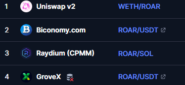 RoaringKitty_22's tweet image. 🚨 BREAKING NEWS 🚨

GroveX is now reporting Roaring Kitty listed on CoinMarketCap 👀🔥

Momentum is building.

#ROAR #CryptoTwitter 🚀