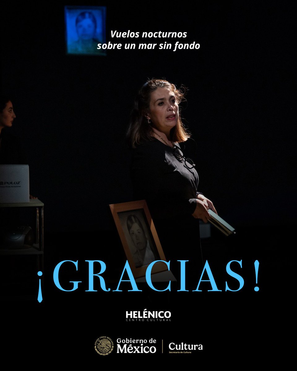 Helenico's tweet photo. 🎭¡Gracias Teatro Línea de Sombra!
"Vuelos nocturnos sobre un mar sin fondo" nos recordó la importancia de poner la memoria en escena.
#teatromexicano
#teatrodocumental https://t.co/vr8dvwgdhU