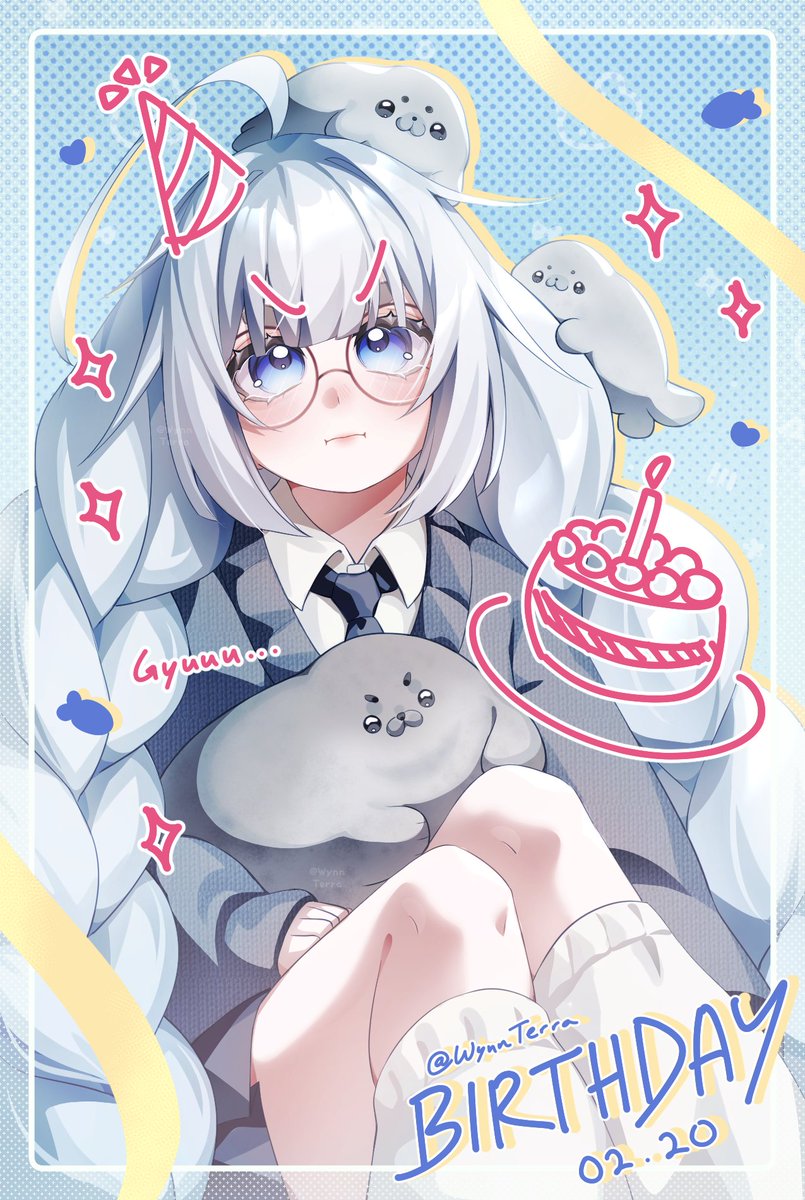 WynnTerra_'s tweet photo. I wasn't sure whether to say anything about my bday bc I didn't think I mattered much

But people took notes when I mentioned it in passing or found out somehow (discord? twitter?) and celebrated my birthday 🎂

Thank you for making me feel special today, it means a lot :> 🤍🦭 https://t.co/zUb90iX46k