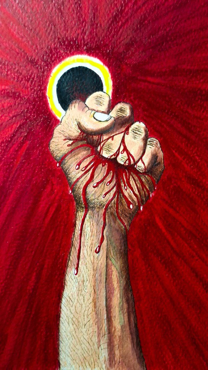 The_oseven's tweet photo. "Eclipse before the blaze"
...
They clenched their fists so tightly that blood began to drip.
.
.
.
Long live Iranians https://t.co/303VZ3ifS0