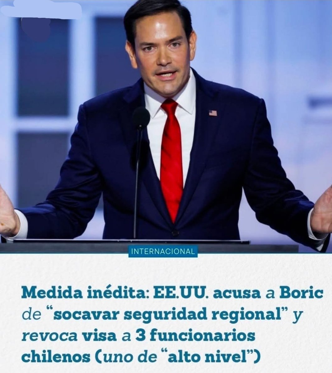 🇨🇱 | ATENCIÓN: Esto es un bombazo, segun trascendido de autoridades migratotias en EE.UU., la revocación de las visas a los funcionarios chilenos sería el primer paso, previo, a una acusación internacional contra Gabriel Boric, por atentar a la seguridad en la región.