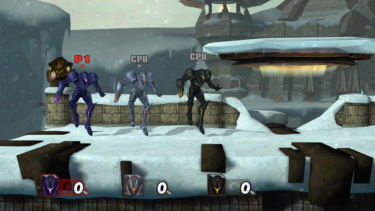 KingJigglypuff's tweet photo. When the initial release drops, Dark Samus will feature a total of 18 costume choices, split between 3 alts. The first of which is her primary model, featuring 7 options to pick from. All of these colors (barring the default) were made by @_Cahalan. https://t.co/hf2lpJihcb