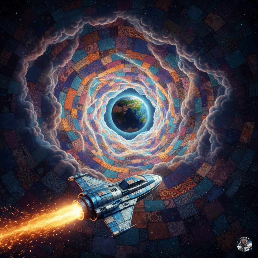alpha_ross_'s tweet photo. @Chazwesley99 @Rustdawg73 @WebbieSocialApp @tezos My entry for #CCC12: "Hyperspace Tapestry" 🌀🚀

A fusion of sci-fi &amp; textile art exploring cosmic connection.

Price: 15 $XTZ | 15 Editions Curated by @Rustdawg73  @Chazwesley99  via @WebbieSocialApp 
🔗 https://t.co/4Eh3Bfj69q
#Tezos #NFT #Art https://t.co/i73wlEEiDI