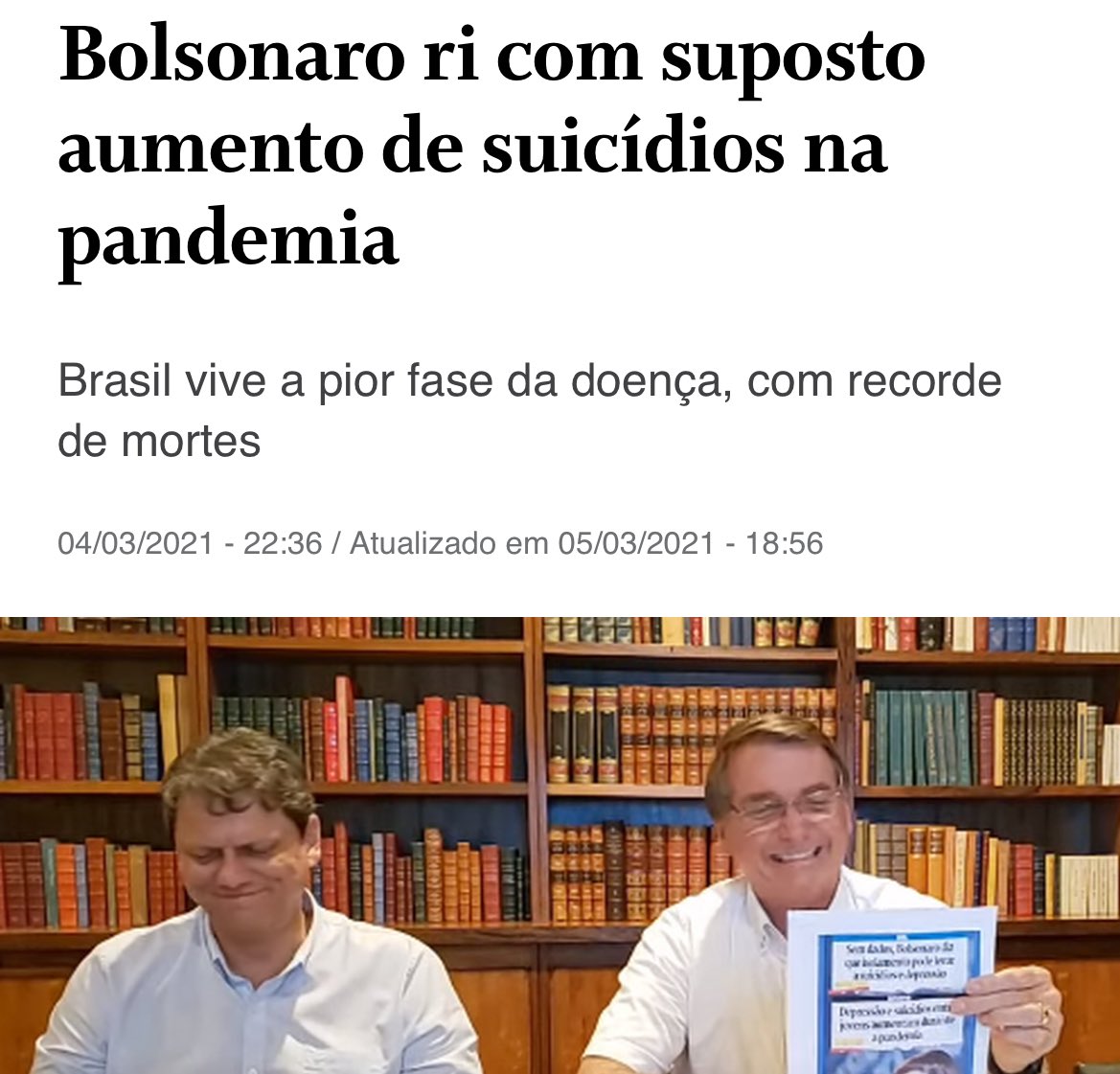 Agora esse fdp quer tratamento psicológico! Mas na época da pandemia fazia piada com o aumento de suicídios! Verme! 😂😂😂😂😂😂😂😂