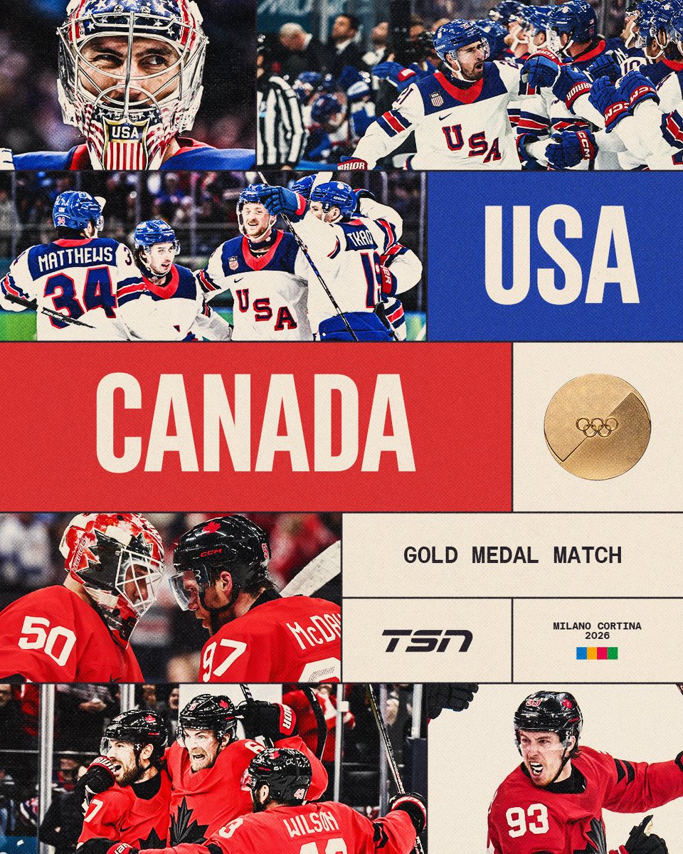 HERE. WE. GO. THE FOUR NATIONS REMATCH 🇨🇦🇺🇸

The matchup for the men’s gold medal game will be between the bitter rivals, Team Canada and Team USA! 👀

#MilanoCortina2026