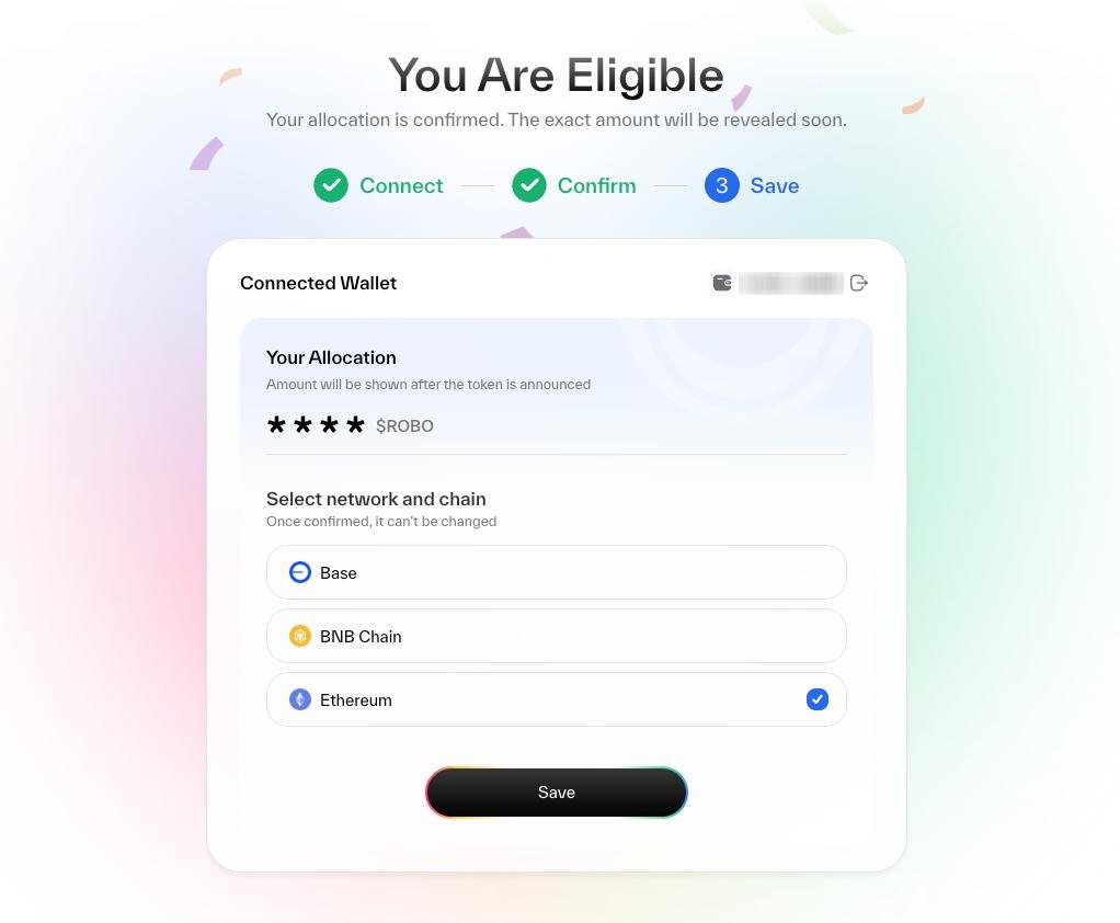 EVMmaura's tweet image. OpenMind just activated the official $ROBO eligibility portal.
This isn’t just a snapshot — they’re requiring multi-account linking (EVM, X, Discord, GitHub) and applying serious anti-sybil filters.

Verify here:  eligible.fabrics.lat/foundation

That tells you allocation quality