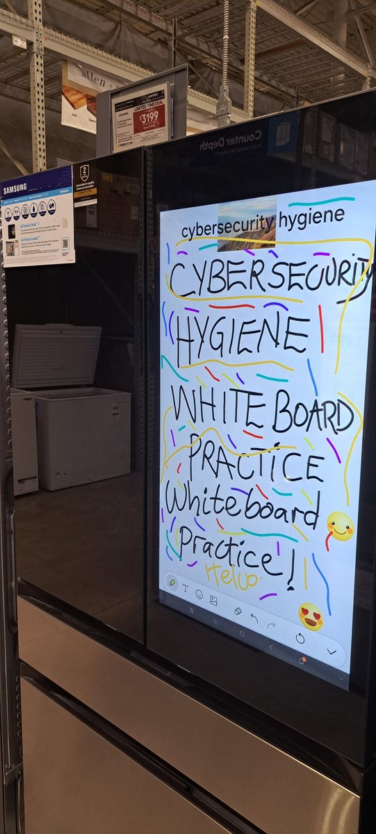 trufena0's tweet image. Have you all ever seen a smart fridge? Now, Samsung got you...YouTube, Facebook, Instagram, Google, Wikipedi etc, Ring, Alexa, Weather, Calendar.. a whiteboard... the full shabang!!! And of course a refrigerator and freezer!!!

#iot #smartkitchen #smarthome #AI #cybersecurity