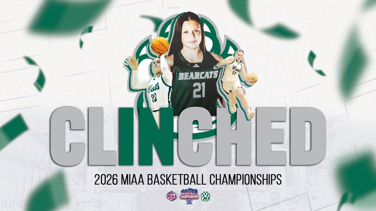 With a victory last night in Maryville, the Northwest women officially 𝗖𝗟𝗜𝗡𝗖𝗛𝗘𝗗 their spot in the 2026 MIAA Basketball Championship 🎊👏

We'll see you back in Kansas City, Bearcat fans! 

#MIAAMadness x #BringYourAGame