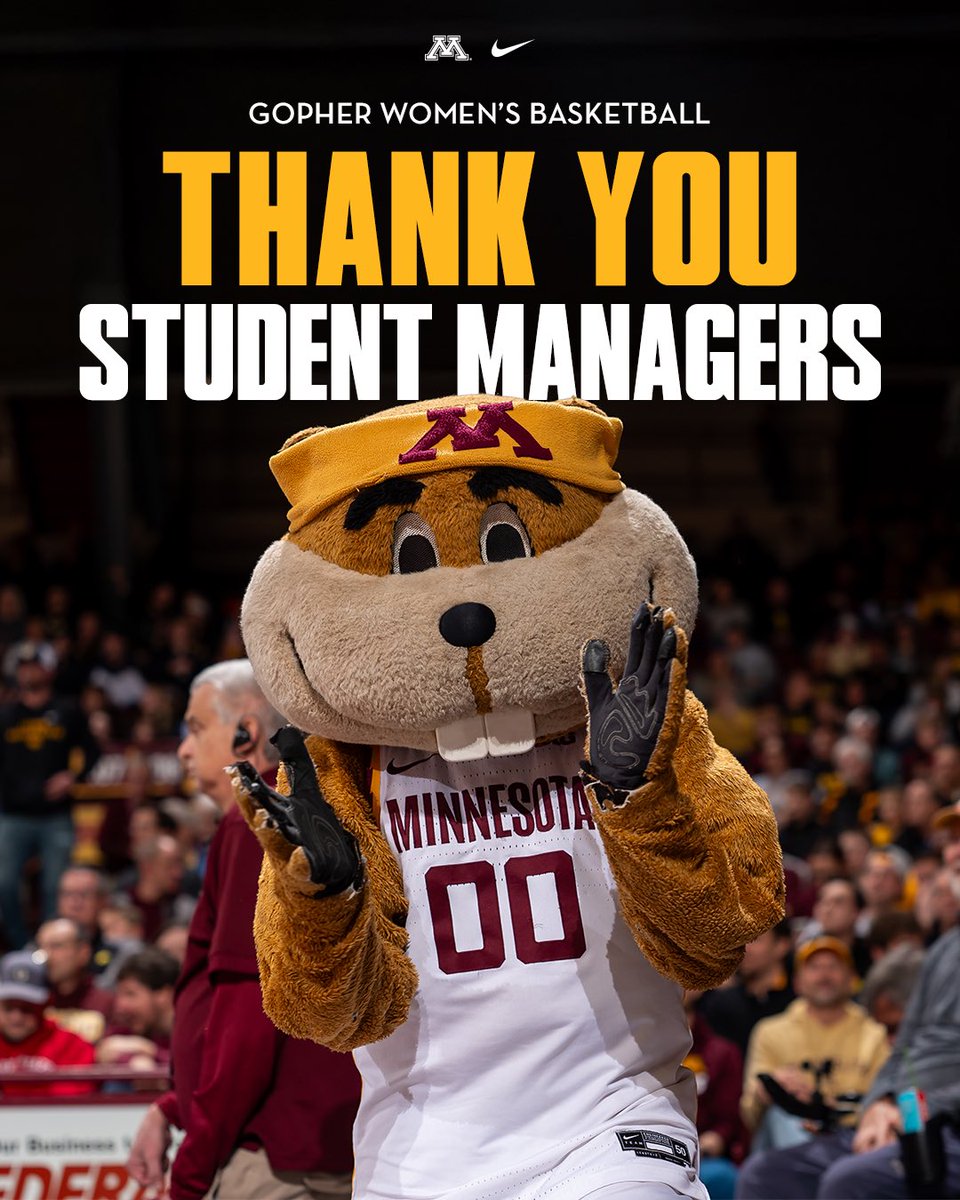 GopherWBB's tweet photo. Happy #ManagerAppreciation Week!

Thank you to our crew for all you do for us on and off the court!

#SkiUMah | #Gophers〽️ https://t.co/PNrAcB1bY7
