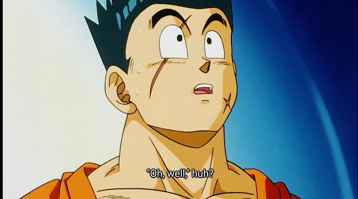 CusAngelicIdol's tweet image. There's one detail from the anime i really like. When Goku stays dead in the cell saga, Yamcha reminisces on the time he lost his tail, calling back to this line where he just accepts it.