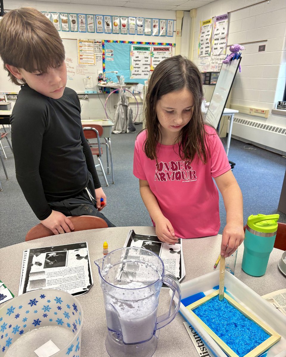 After reading a book about how to make paper, students got to make their own paper with Ms. Pociask &amp; Mrs. Wickenkamp!  That's a lesson they will always remember!  #riverwoodrocks  #d15rocks